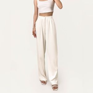 Cream wide leg trousers Business Slacks Size S/M